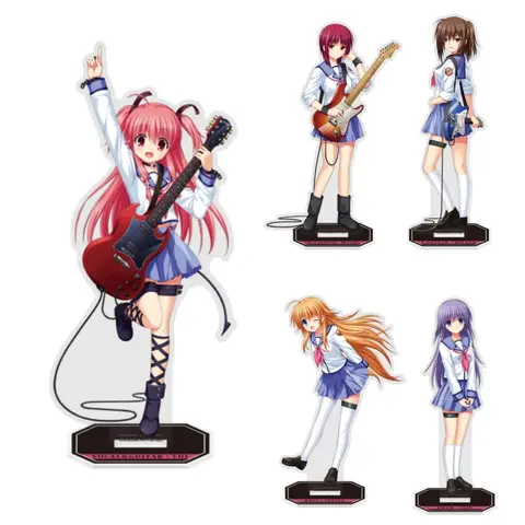 Fantasy Battle Anime Angel Beats! School Uniform Version 15cm Acrylic Standing Sign Desktop Ornament Friends Fans Festival Gifts
