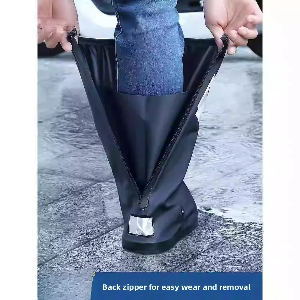 

Утолщенные высокие водонепроницаемые нескользящие чехлы для мужских дождевиков, прочные, больших размеров, портативные чехлы для обуви от дождя для взрослых