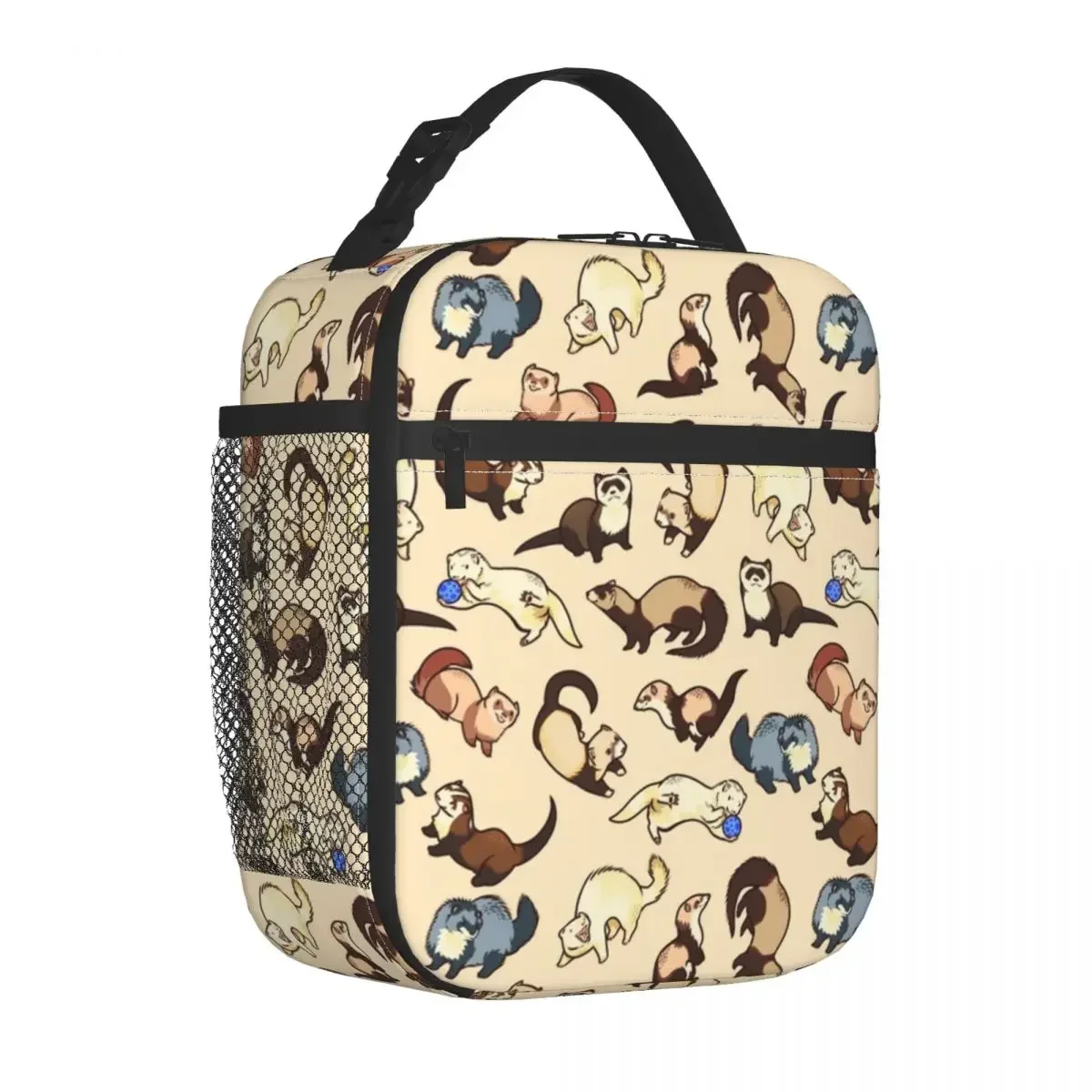 

Изолированная сумка для обеда с изображением животных, сумка-холодильник, контейнер для обеда, дикая природа, грызун, ласка, сумка-тоут, ланч-бокс для мужчин и женщин, офис на открытом воздухе