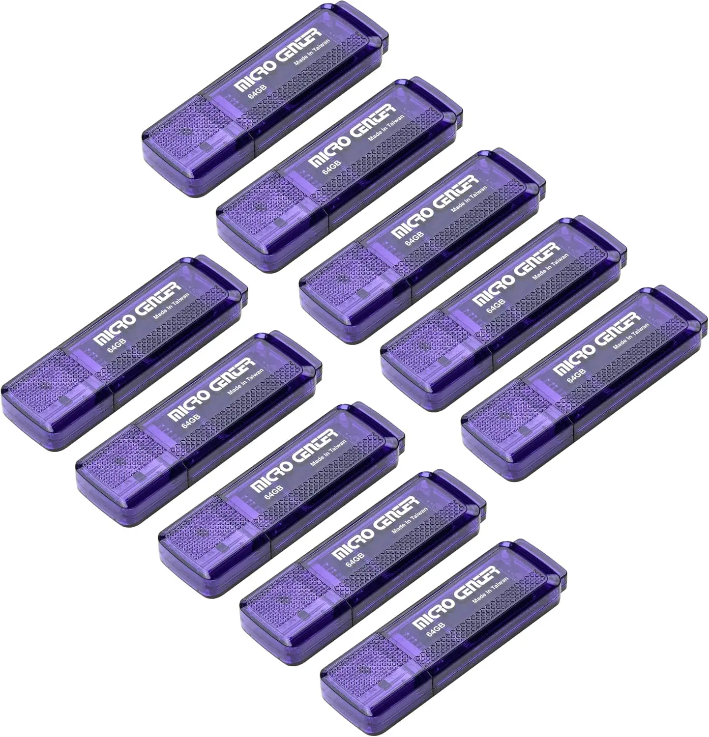 

64GB USB 3.0 Flash Drive 10-Pack, 70MB/s Read Speed, Gum Size