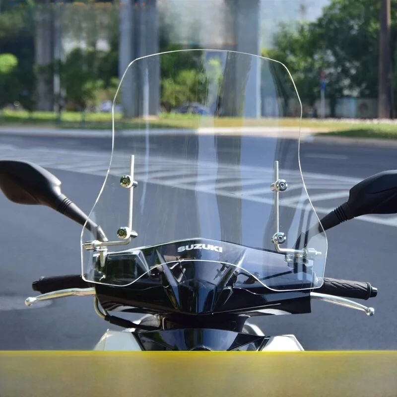 Motorcycle Windscreen Double Pedal Vehicle Wide Visual Front Windshield Visor Extended Height And Width Wind Shield
