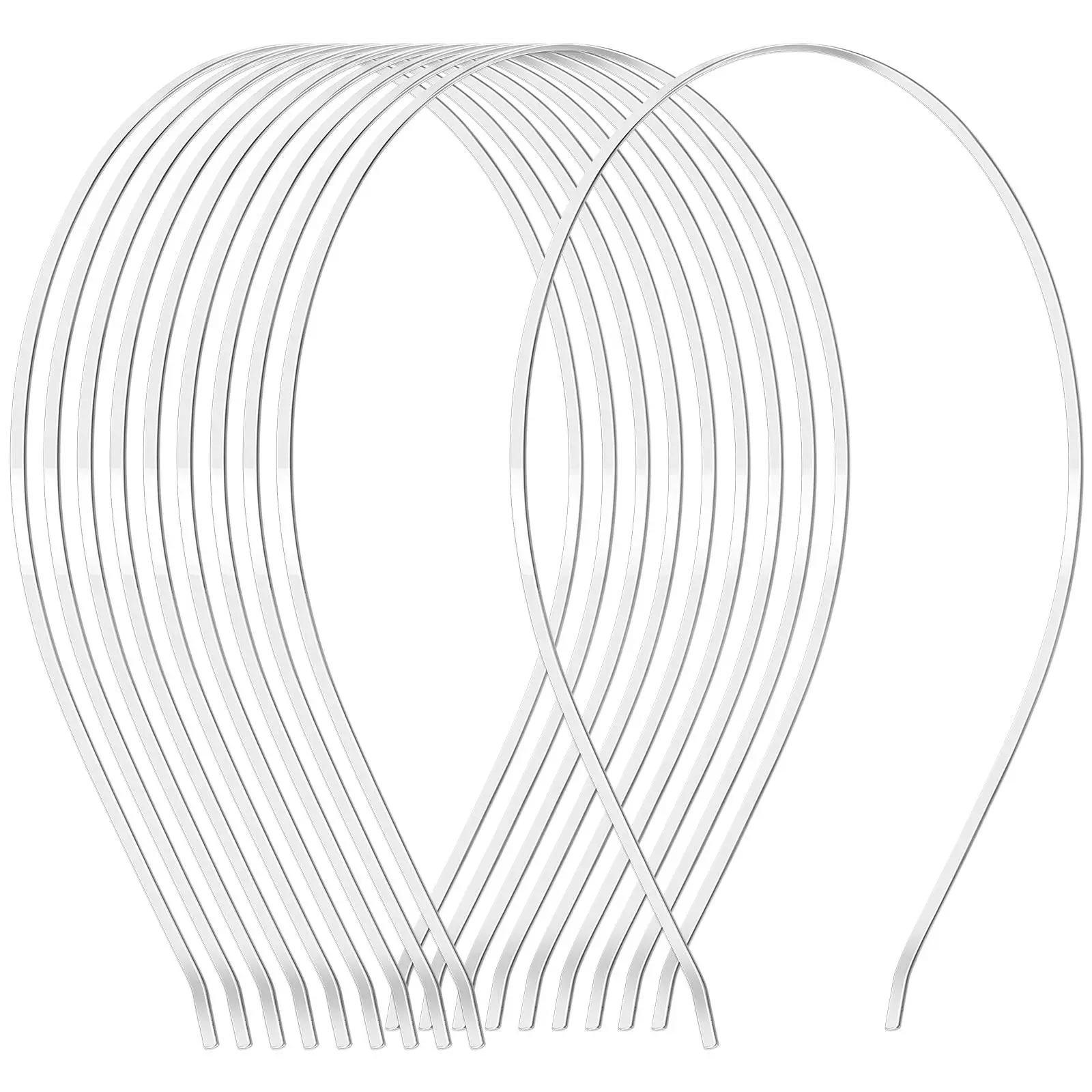 10Pcs Stylish Stainless Steel Headbands for Women Girls Metal Hairband Lightweight Stretchy Curved End Secure Fit Daily Makeup
