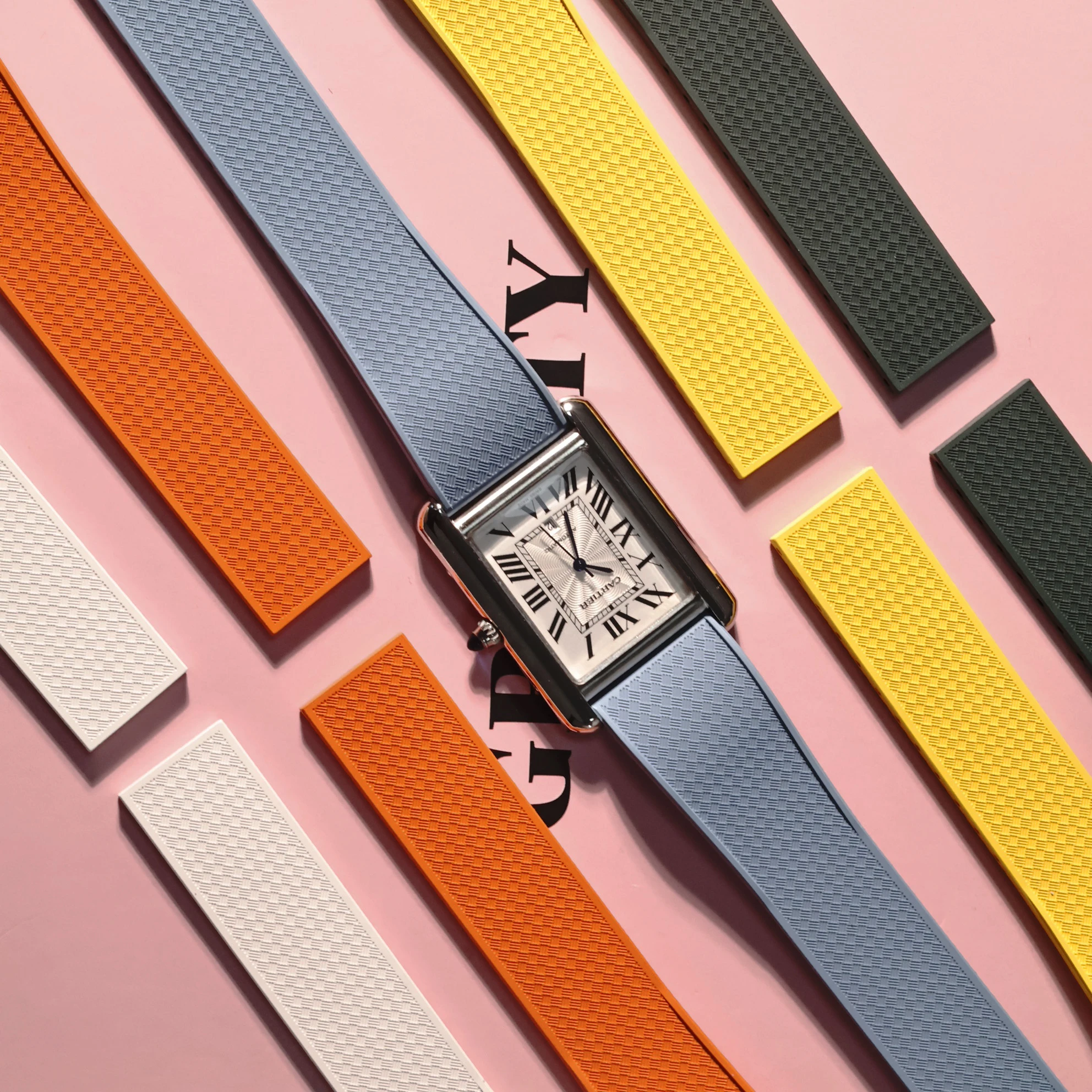 Fit For IWC Watch 20mm 22mm FKM Rubber Watch Strap Quick Release Bar Watch Band With 316L Stainless Steel Folding Buckle