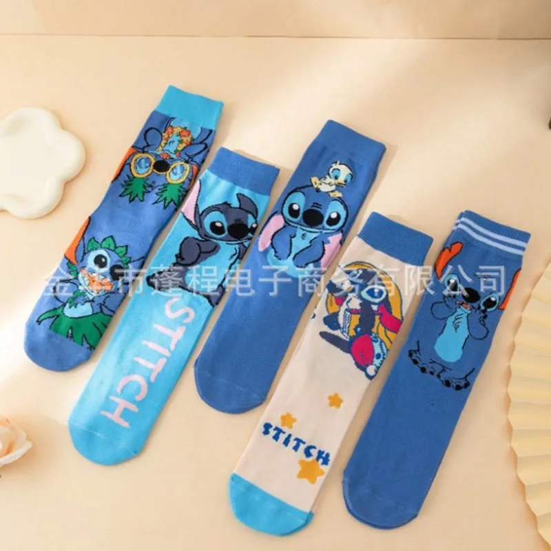 Disney Anime Stitch Stocking Kawaii Lilo & Stitch Cotton Socks Cartoon Children Sport Socks Kids Gifts