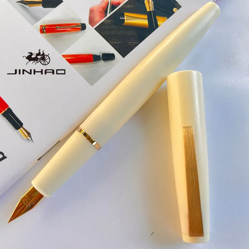 1 Stück JINHAO 80 Carbon Fiber Series Iridium feine Spitze Gold Clip Schreibfüllfederhalter mit Tintenkonverter – Detail 8