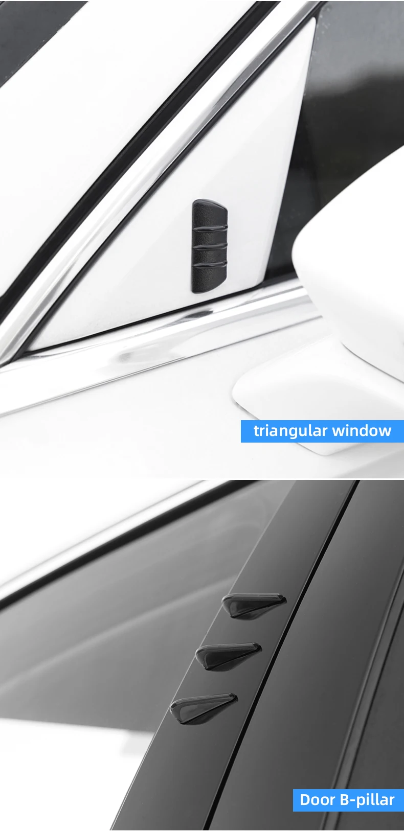 10 Stück Windreduzierende Spoilerstreifen für Autos, Kollisionsschutzstreifen, Dekorative Streifen, Windgeräuschreduzierung und Geräuschdämpfung für die Karosserie – Detail 7