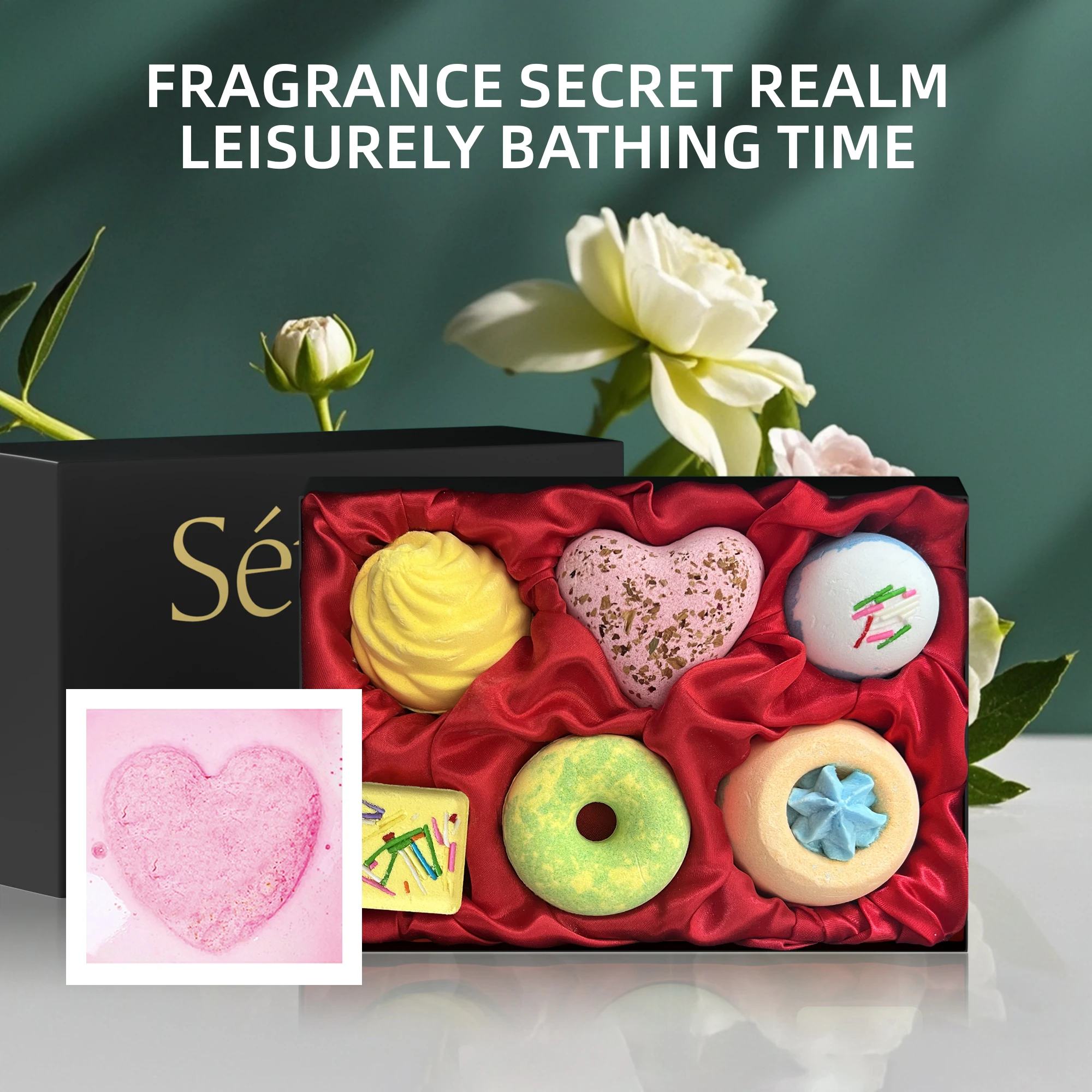 Séfralls Fragrance Bubble Bath Salt Set 6PCS Beautiful Appearance Long-lasting Fragrances Valentine's Day Christmas Gift