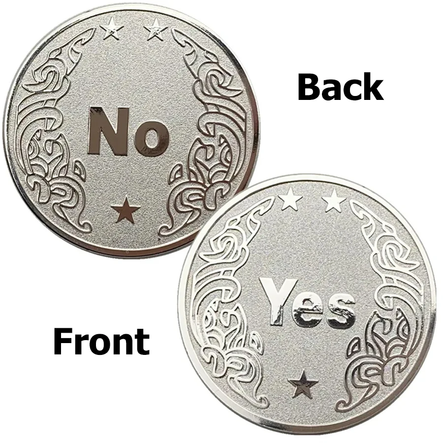 Moneda conmemorativa coleccionable de Metal, juguetes creativos de fiesta, sí/No Decision, 3,8 cm, dorado y plateado, 1 unidad