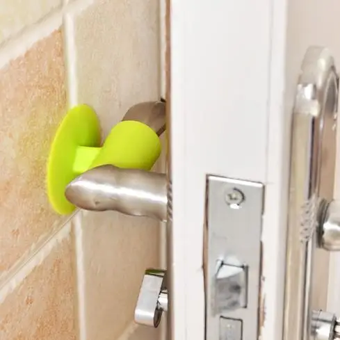 2PCS Bathroom Door Suction Anti-collision Tool, Non Perforated Door Handle Anti-collision Pad