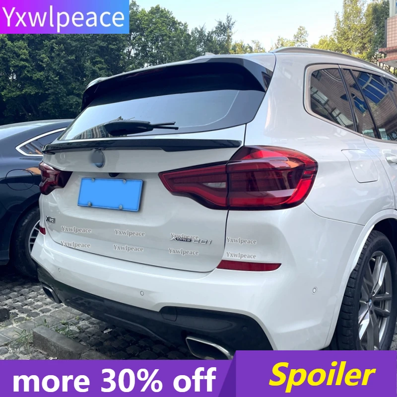 

For BMW X3 G01 2018-2023 High Quality Glossy Black and Carbon Fiber Look Rear Middle Spoiler Trunk Wing Body Kit Accessories