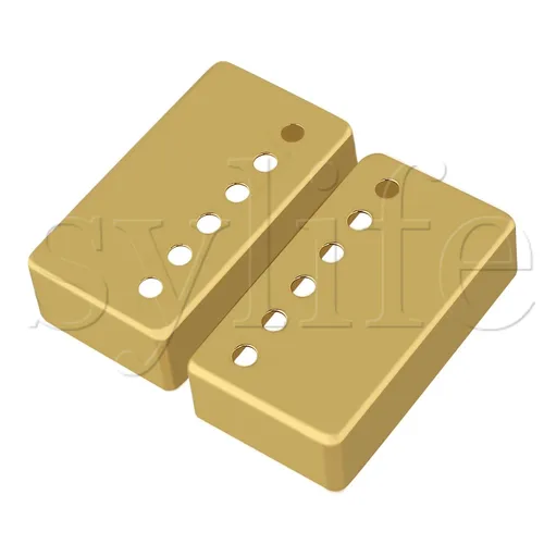 Juego de cubiertas de pastilla Humbucker de guitarra de Metal dorado, par