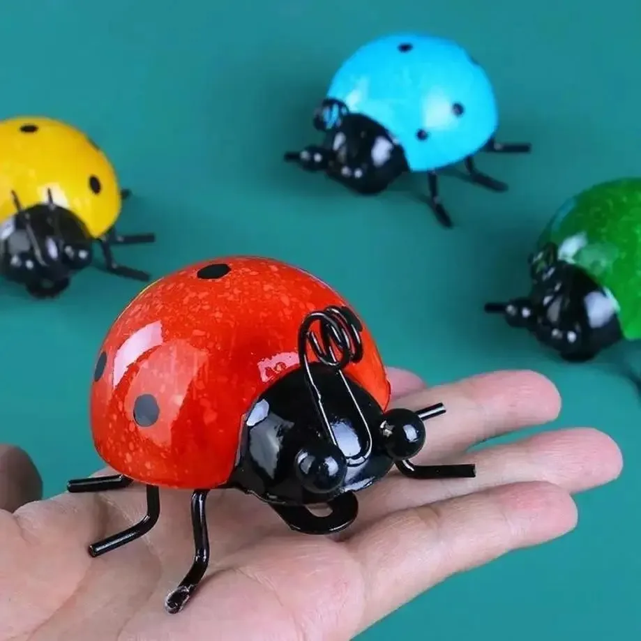 1Pcs Tiny Iron Metal Ladybug Wall Decor Small Insect Home Kindergarten Decoration