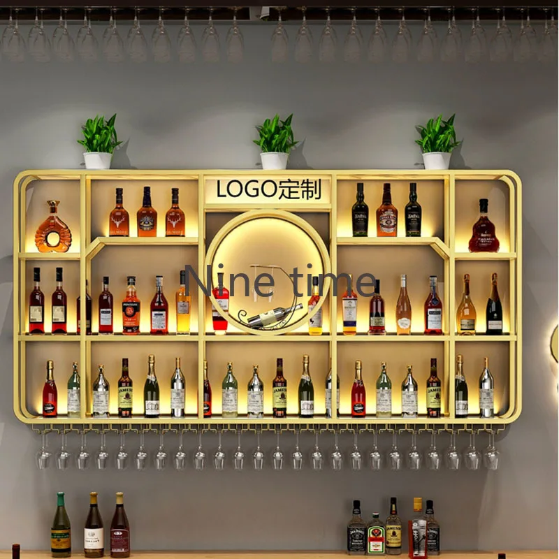 Moderne Drank Wijnkasten Display Keuken Muur Gemonteerde Plank Bar Kast Club Fles Armario Para Vinos Liquor Hotel Meubilair