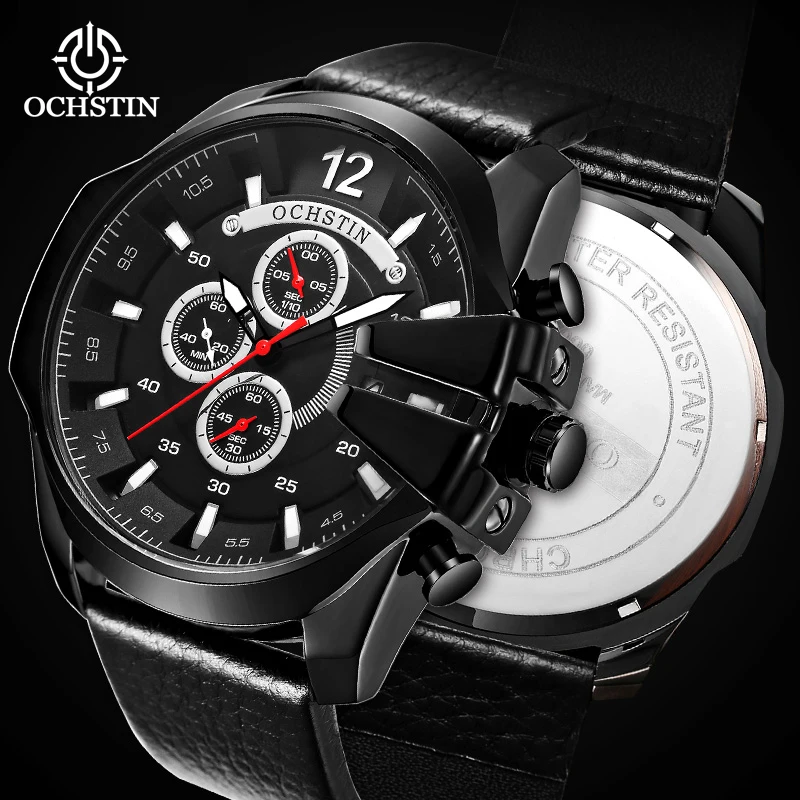 

OCHSTIN мужские кварцевые часы высшего класса из натуральной кожи, роскошные брендовые повседневные водонепроницаемые часы для мужчин, модные спортивные часы