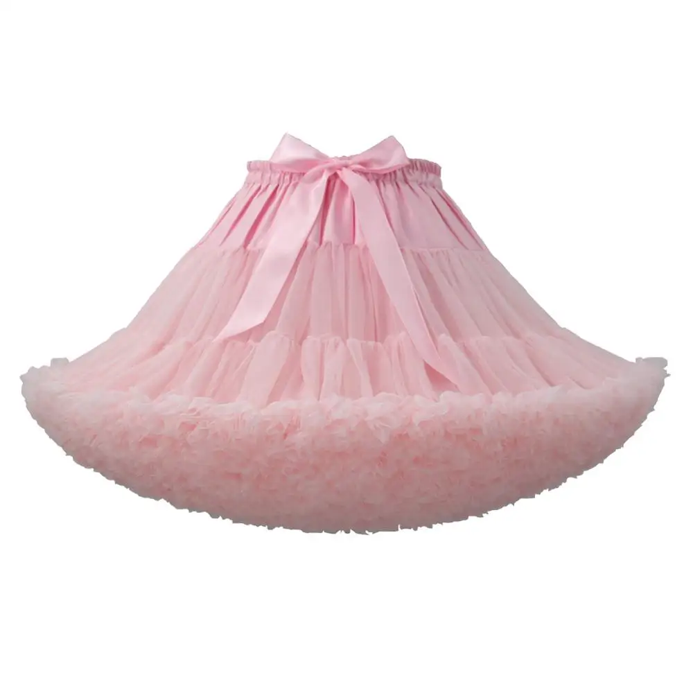 Sottoveste da donna in tulle plissettato a 3 strati bianco nero rosa RedTutu gonna gonfia per cosplay da festa