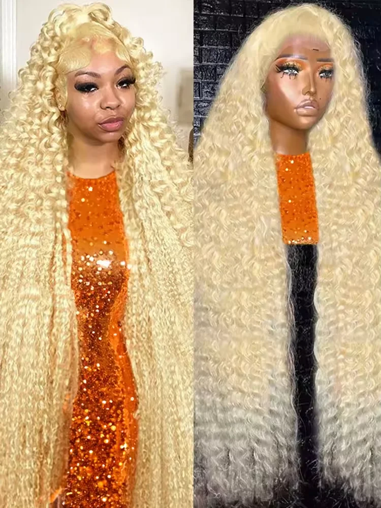 

613 Blonde Deep Wave 13x6 HD Lace Frontal Wig Curly Wigs 13x4 Lace Front Human Hair Wig Blonde Remy Colored Water Wave Wigs