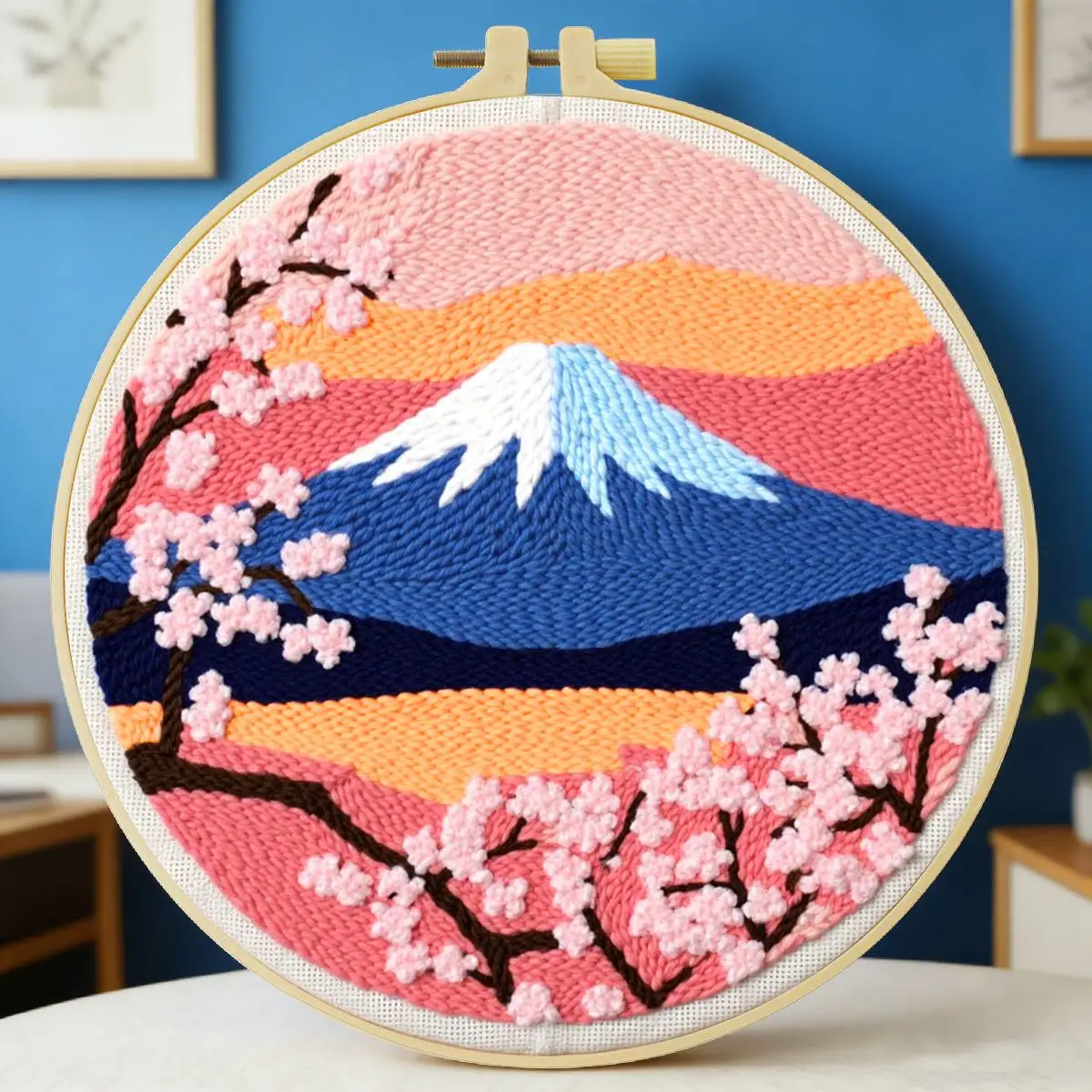 20X20CM/7,87 Zoll Mountain Punch-Nadel-Stickset, Stickerei-Set, gestrickte Stickerei, DIY-Handarbeit, Geschenk, Bastelmalerei – Detail 5