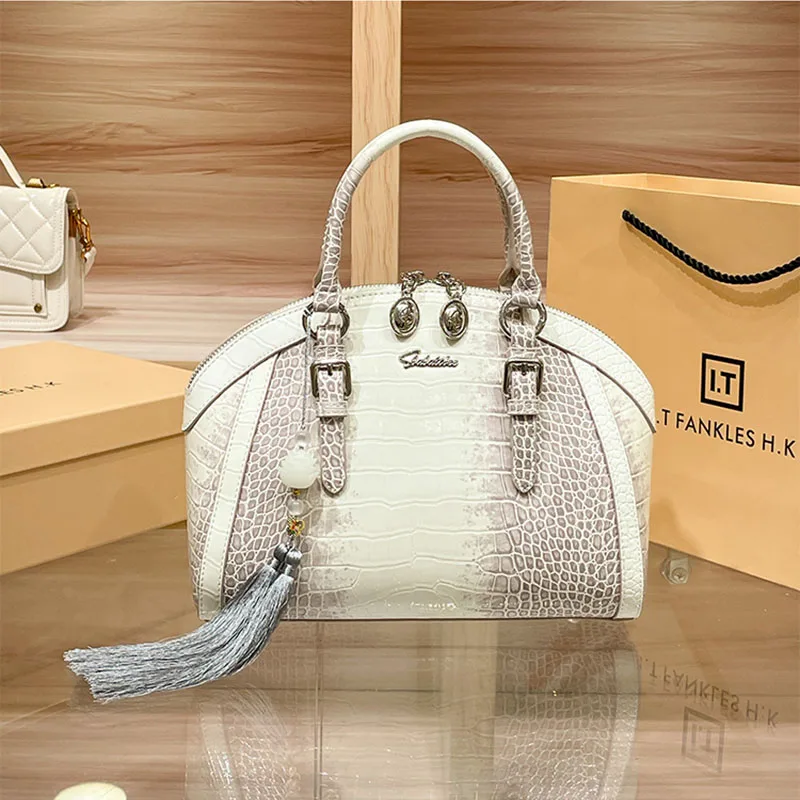 

High quality women's bag Luxury fashion crocodile pattern women's handbags Genuine leather handbags for women Real cowhide bag