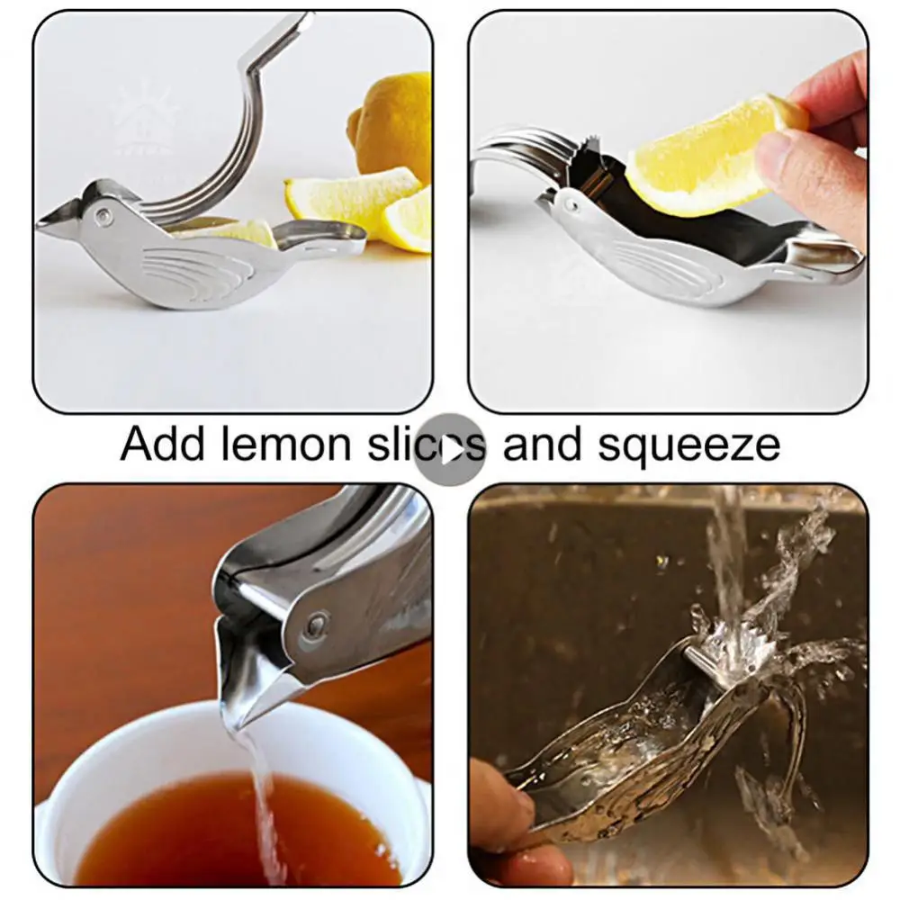 Lemon Wedge Bird Shape Portable Manual 304 Stainless Steel Kitchen Tool Accessories Lemon Juicer Handheld