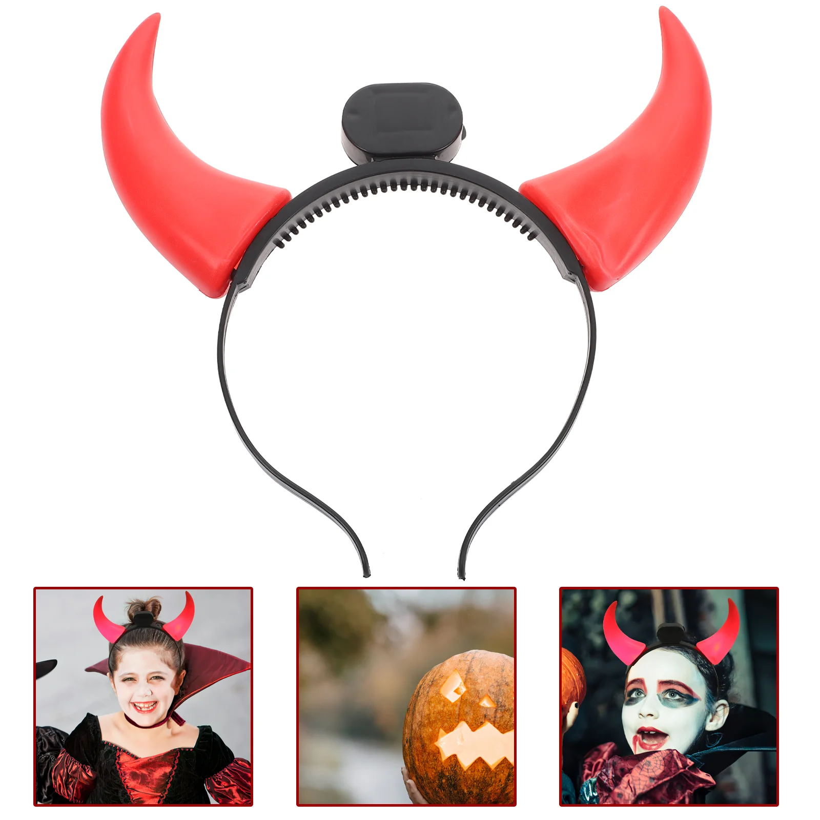 

OX Horn Headband Girls Headbands Halloween Headgear Creative Hair Accessories Luminous Hoop Child