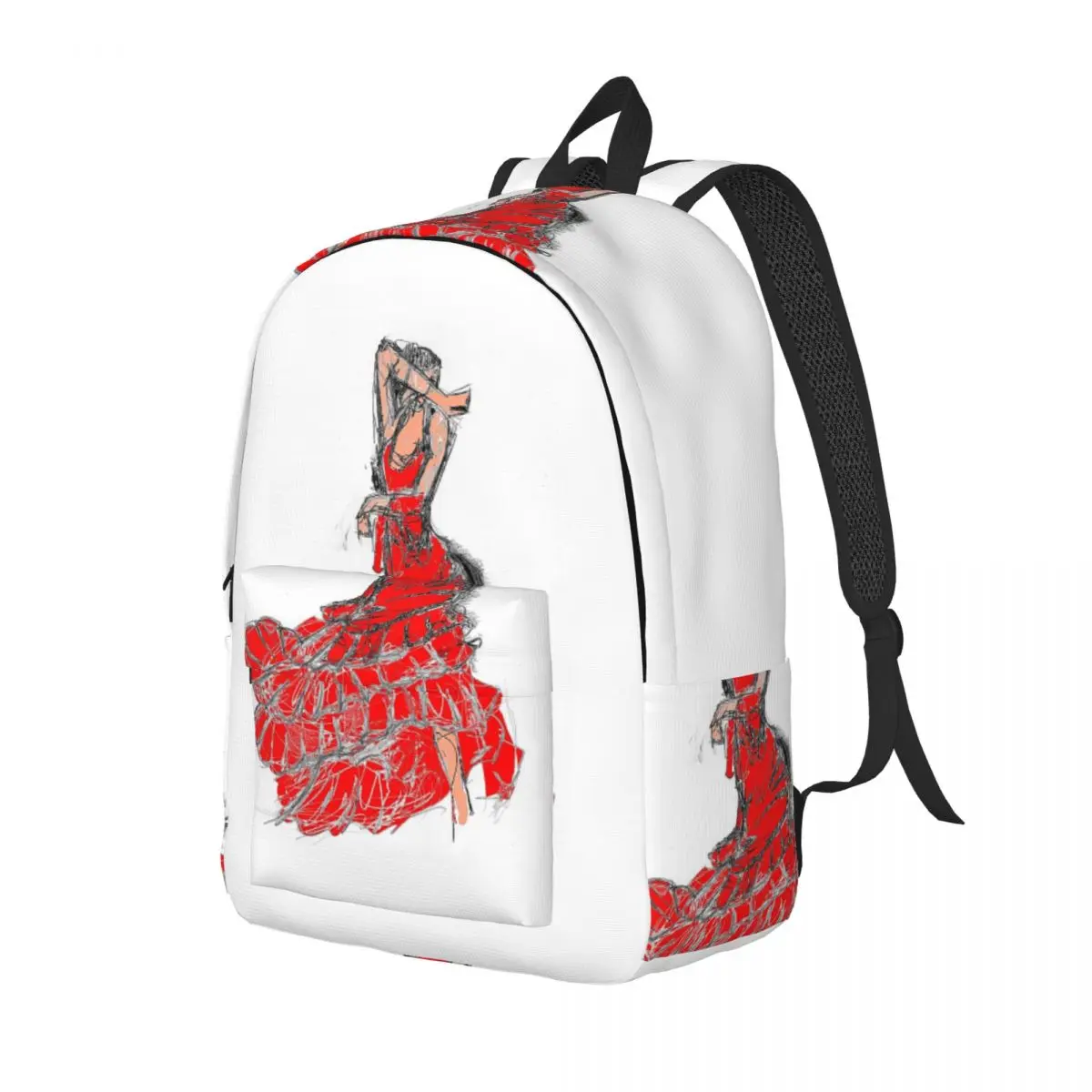 Mochila para estudiantes de danza flamenco, mochila escolar, mochila de viaje para senderismo, mochila de moda para hombres y mujeres, bolsos de hombro