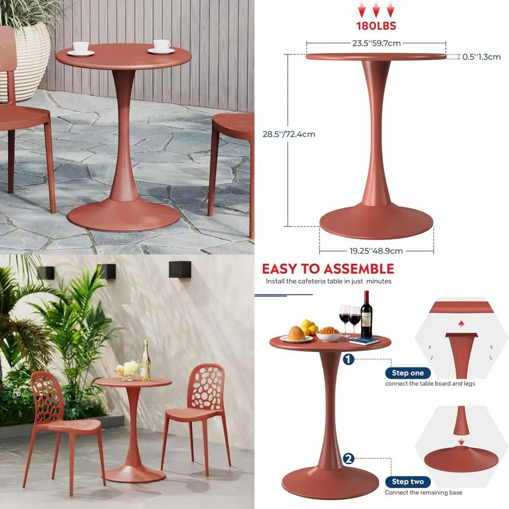 

Круглый обеденный стол на открытом воздухе — устойчивый к атмосферным воздействиям, идеально подходит для использования у бассейна, террасы, газона и сада.