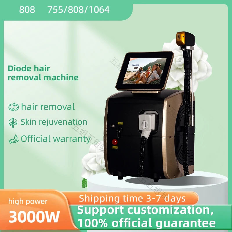 

2025Latest Portable 808nm Diode Hair Removal Machine Ice Titanium 3 wavelengths 3000W Painless Permanent Epilator For Salon