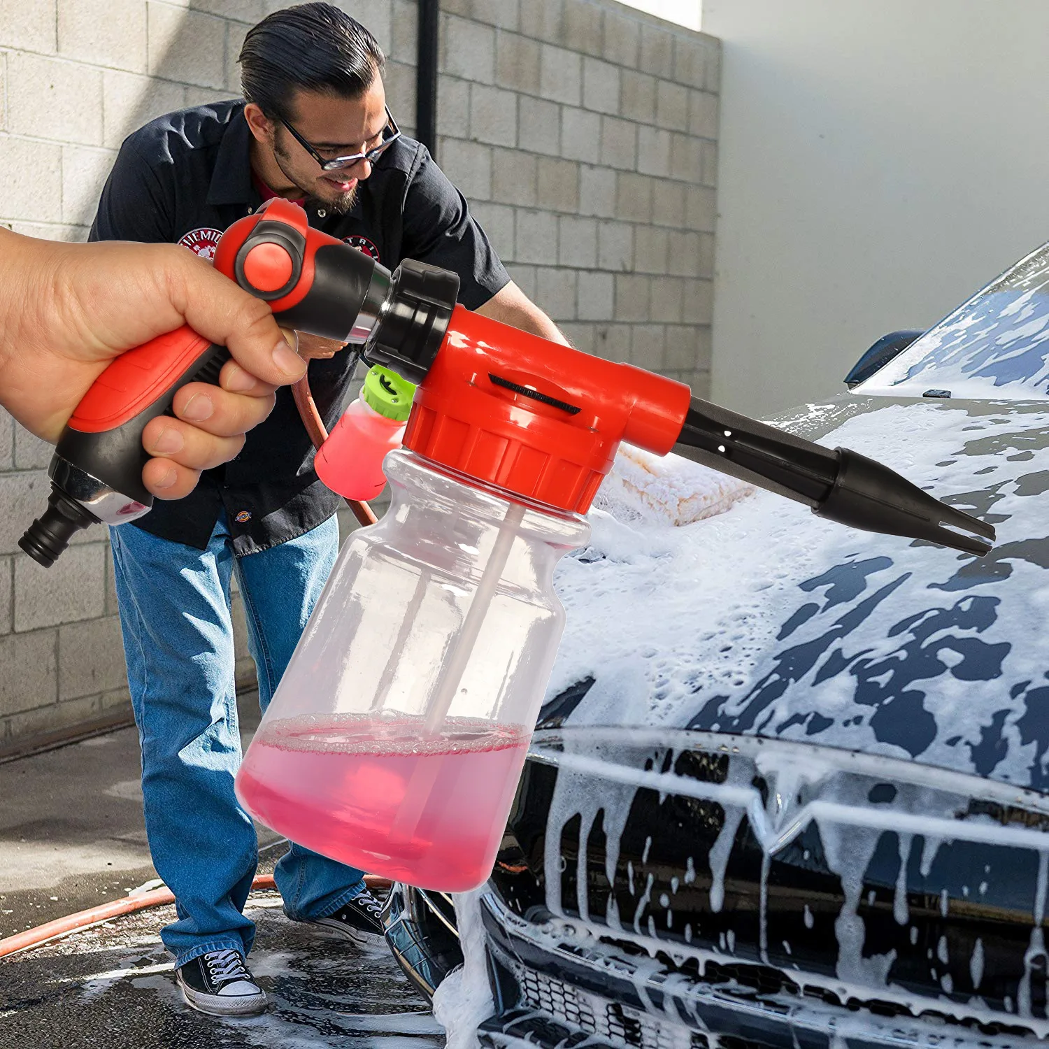 

Household Large-capacity Car Wash Cleaning Water Gun 1L Foam Pot Watering Low Pressure Transparent Watering Can Foam Gun