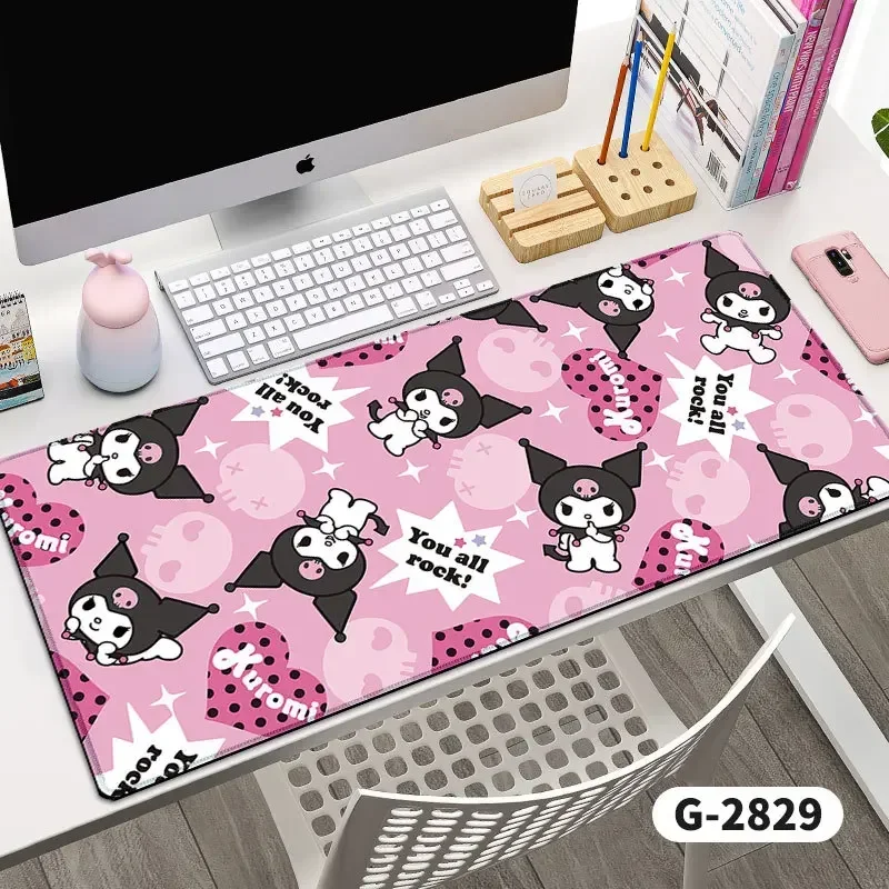 Sanrios Kuromi Mouse Pad kawaii Anime Cartoon Large Rubber Locking Edge Big Computer Large XXL Mousepad Laptop Desk Table Mat