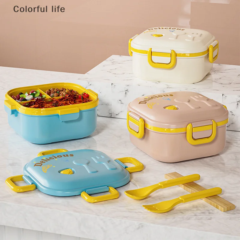 

Cartoon Double-layer Lunch Box Microwaveable Insulated Lunch Box Japanese Lunch Box Heating Portable Sealed Lunch Box