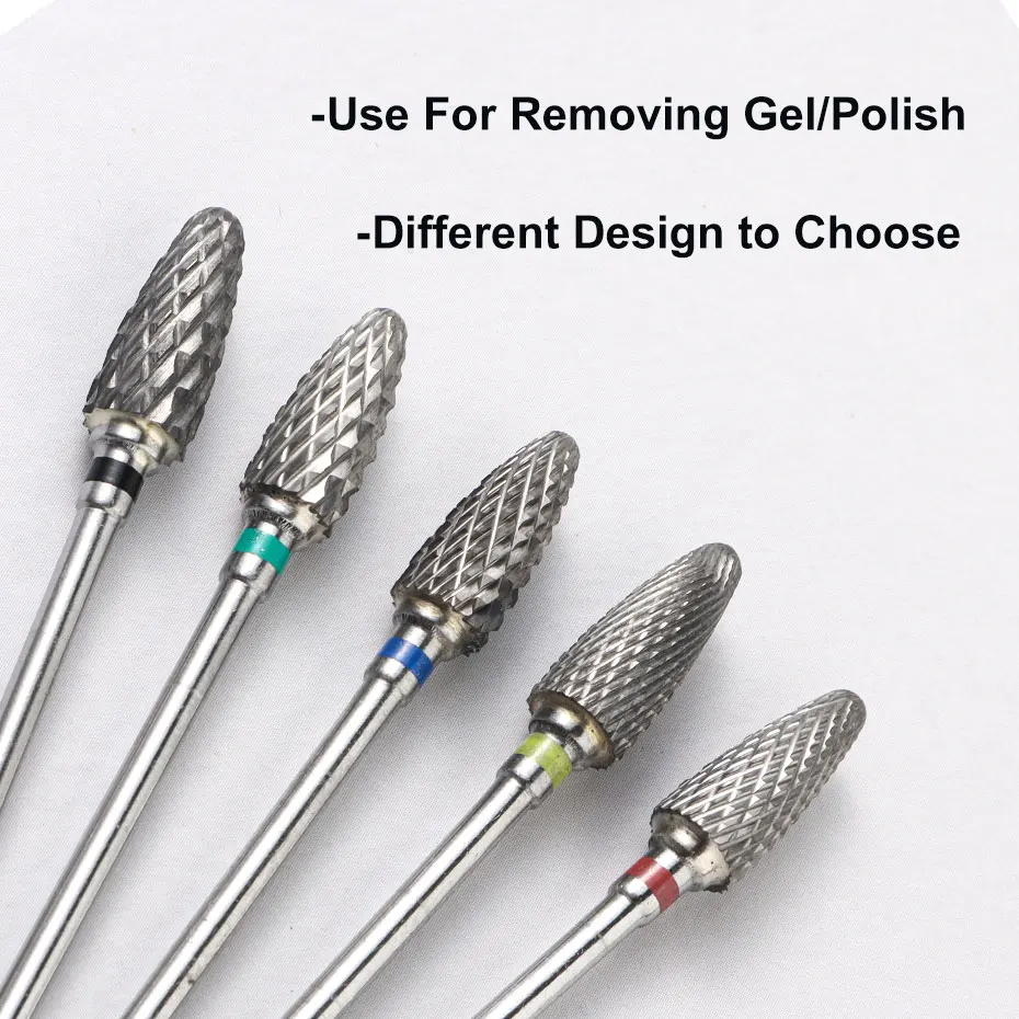1pc タングステン鋼ネイルドリルビット回転バリミルネイルカッターネイルジェルポリッシュリムーバーネイルチップ研削ヘッドマニキュアツール