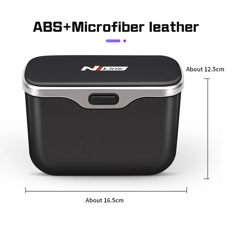 مقاوم للماء سلة المهملات سيارة لشركة هيونداي Nline Genesis G80 GV70 GV80 GV60 G70 G90 I40 I30 i20 صندوق تخزين سلة المهملات متعددة الوظائف #6