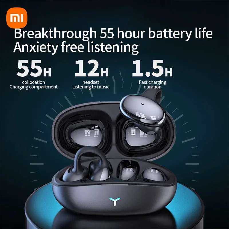 XIAOMI wireless earbuds HM20 Ear Clip Headset ENC Bluetooth5.3 Headphone Noise Cancelling Earphone With Mic For Android iOS