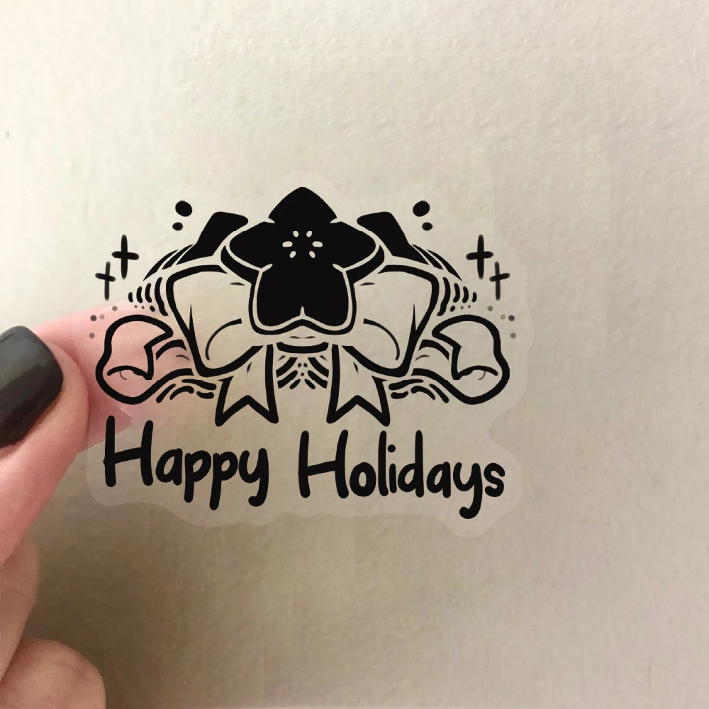 10/30/50pcs Transparent Black White Christmas Stickers Funny Cartoon Decals DIY Scrapbook Phone Notebook Sticker Decoration Toy