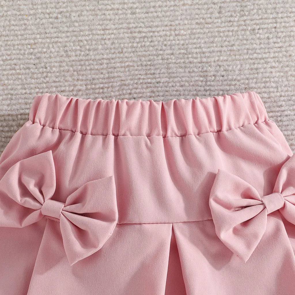 Terno For Kid Girl Puff Sleeve Blouse and Elastic Skirt Summer Outfit Toddler Infant Clothing Set Kids Wear Ootd For Baby Girl