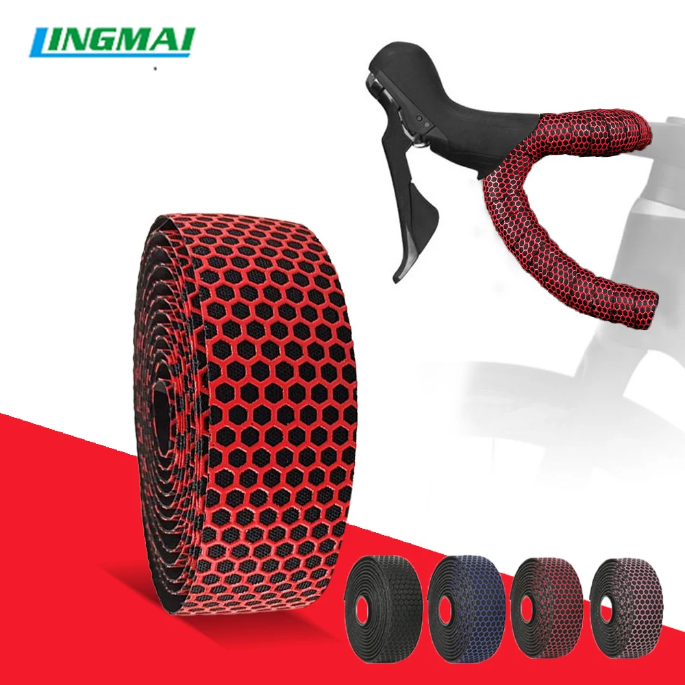 LINGMAI Professional Soft Road Bike Handlebar Tape PU EVA Anti-slip Bike Bars Grips Tape Cycling Bicycle Handlebar Tape