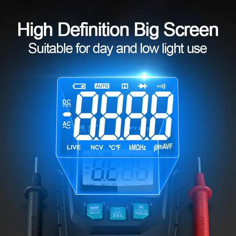 Multimetro Digital Profesional inteligente Tester AC DC Voltage Current Auto Range High Precision Ohm Hz NCV Digital Multimeter