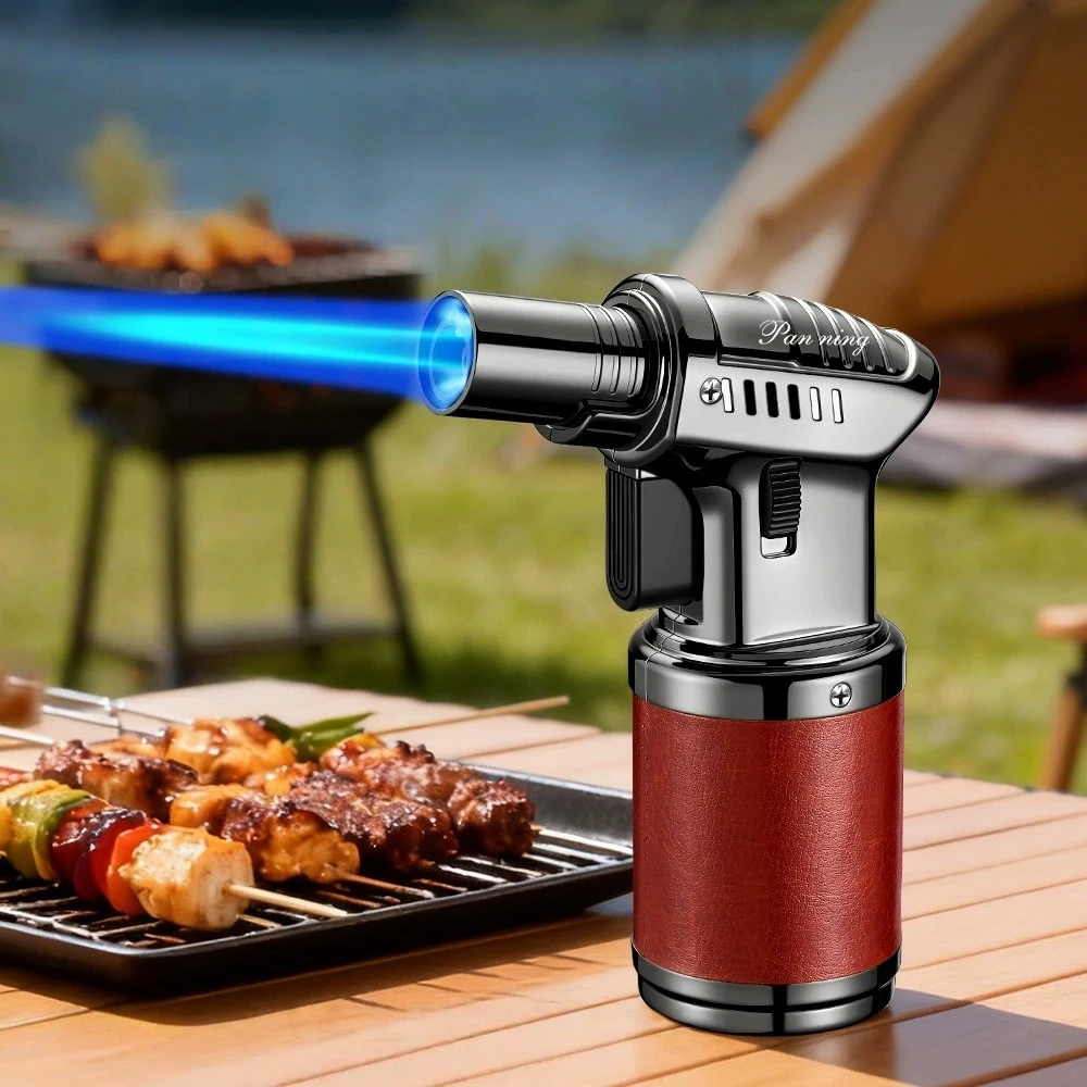 

New Windproof High Temperature Direct Charging, Durable Spitfire Gun Metal Inflatable Cigar Moxibustion, Barbecue Igniter