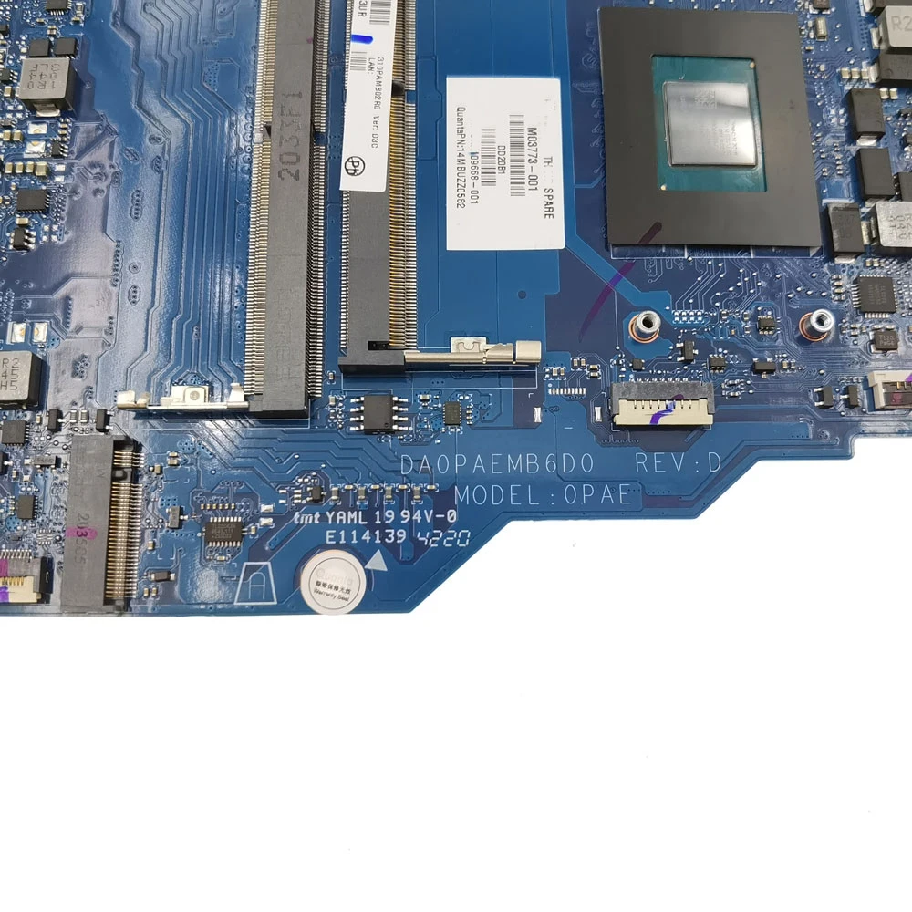 DA0PAEMB6D0 اللوحة الرئيسية ل HP 14-FQ 14S-FQ 14S-FR اللوحة الأم للكمبيوتر المحمول M03771-001 M10792-601 M03773-601 R3 R5 R7 CPU DDR4 اختبارها