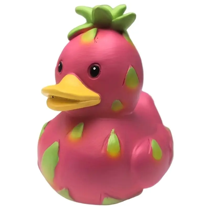 

AB34-Fantasy Pitaya Duck Resin Statue Home Decor Vibrant Pink-Green Outdoor Desk Figurine Garden Art,No Battery Needed