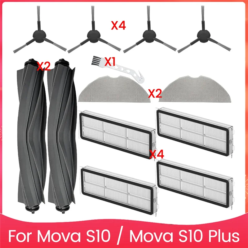 A39m kits de acessórios de substituição paraova s10/mova s10 plus peças aspirador pó escova lateral principal filtro hepa mop almofada