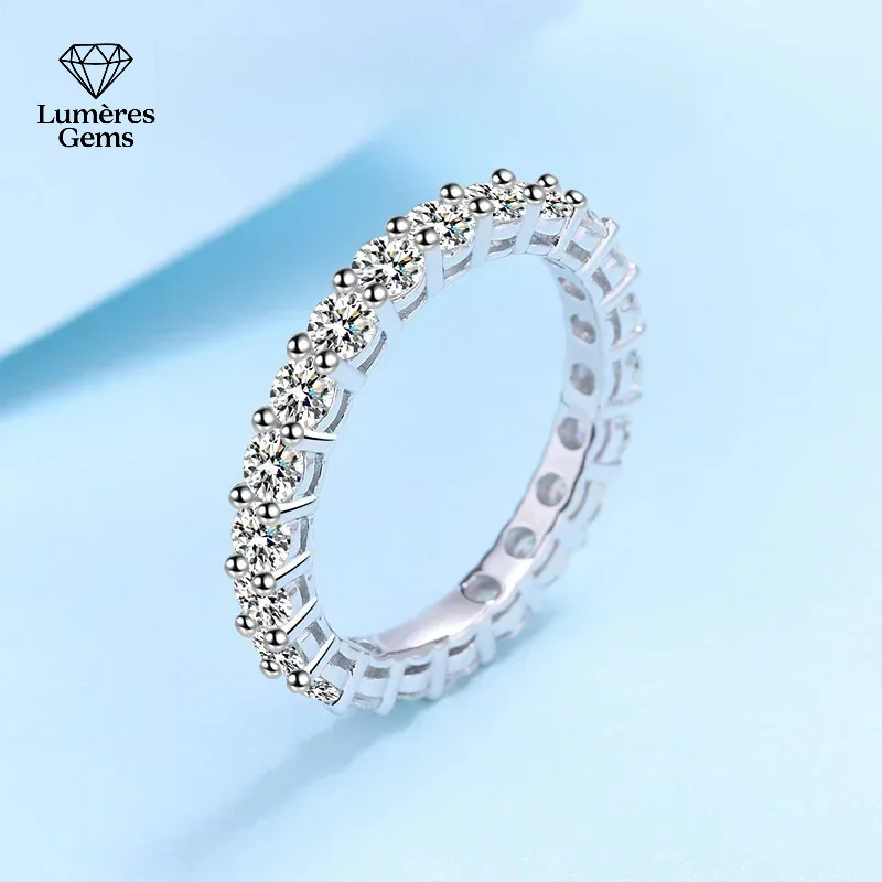 

Дизайнерские ювелирные изделия, новый стиль, белое золото 18 карат VVS1 D, цвет, муассанит, полный круг, бриллиант, классические популярные кольца для свадебных женщин