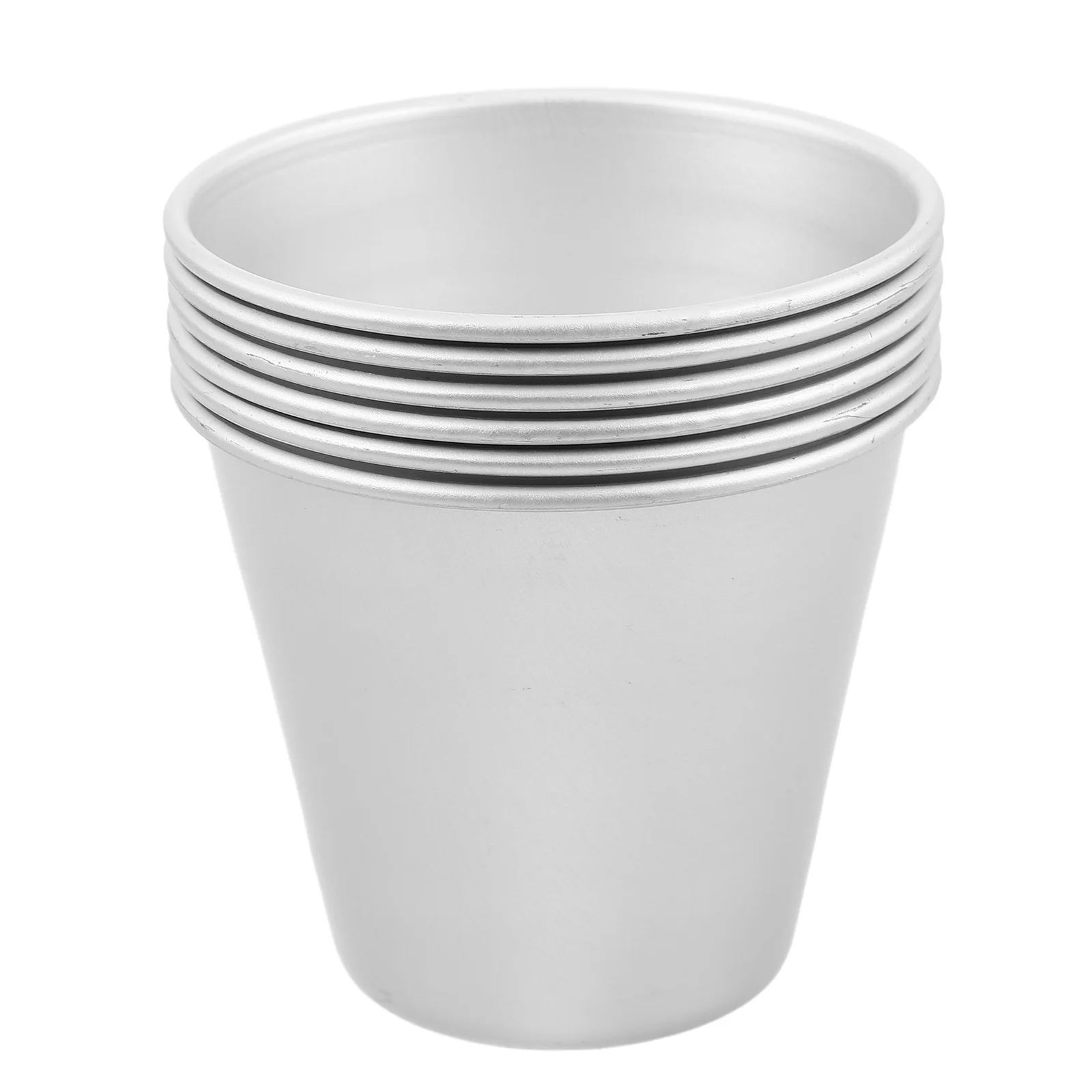 

6Pcs Metal Pudding Molds Nonstick Aluminum Baking Cups Round Muffin Tins Egg Tart Pans Multilayered Dessert Making