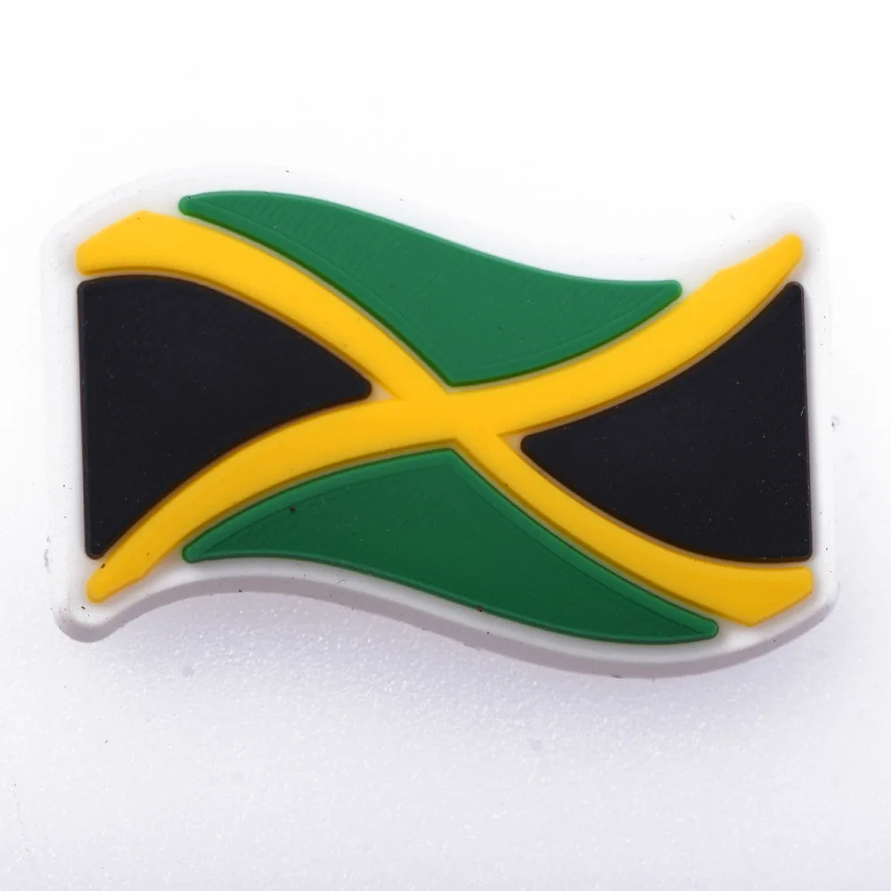 Hete Verkopende Jamaica Vlag Lippen Schoen Decoratie Cartoon Eten Groen Blad Schoen Bedels Sport Voetbal Klomp Bedels Kinderen Volwassen Geschenken