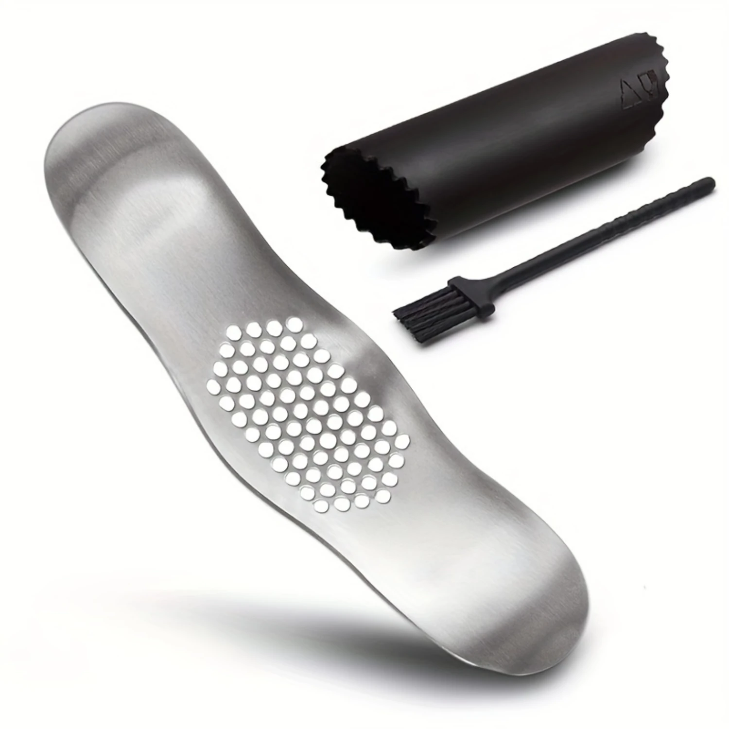 Stainless Steel U-Shaped Garlic Press - Multifunctional Manual Mincer & Crusher, Food-Safe Kitchen Gadget