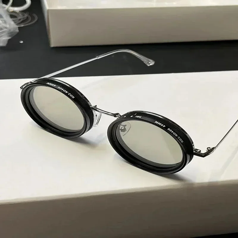 

High Quality Handmade Innovative Design ND Glasses 9-speed Infinite Adjustment UV400 Protection Personality Cool Sunglasses