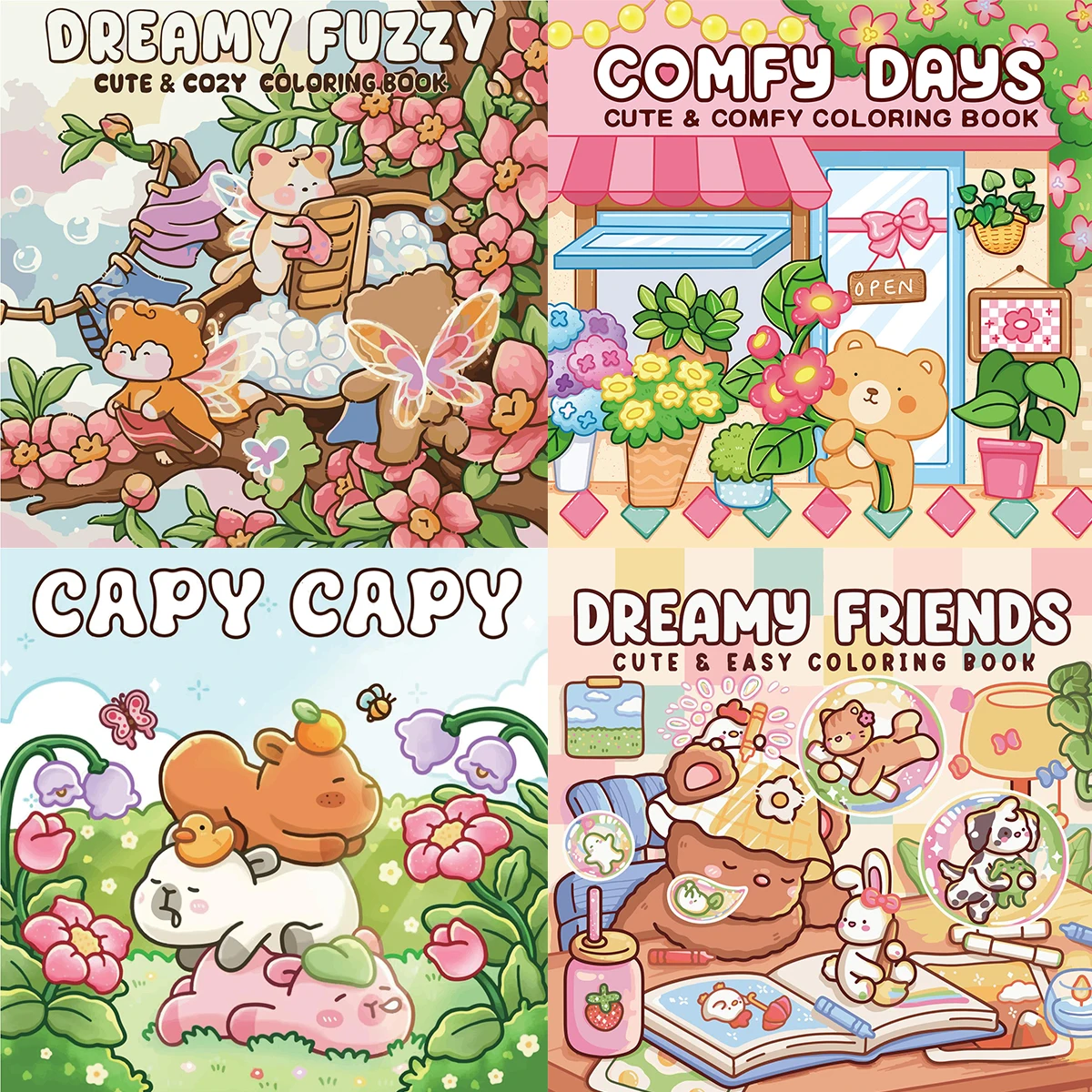 

Capy Capy Coloring Books, Lively Scenes, Easy Coloring, For Home Parent - Child DIY, Relax, Unwind, Boost Creativity