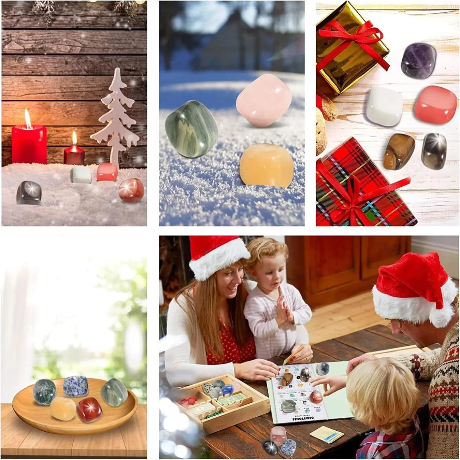 24 يوما عيد الميلاد تقويم القدوم 24 قطعة كريستال حجر صندوق أعمى عطلة احتفالية ديكور المنزل عيد الميلاد العد التنازلي حلية #5