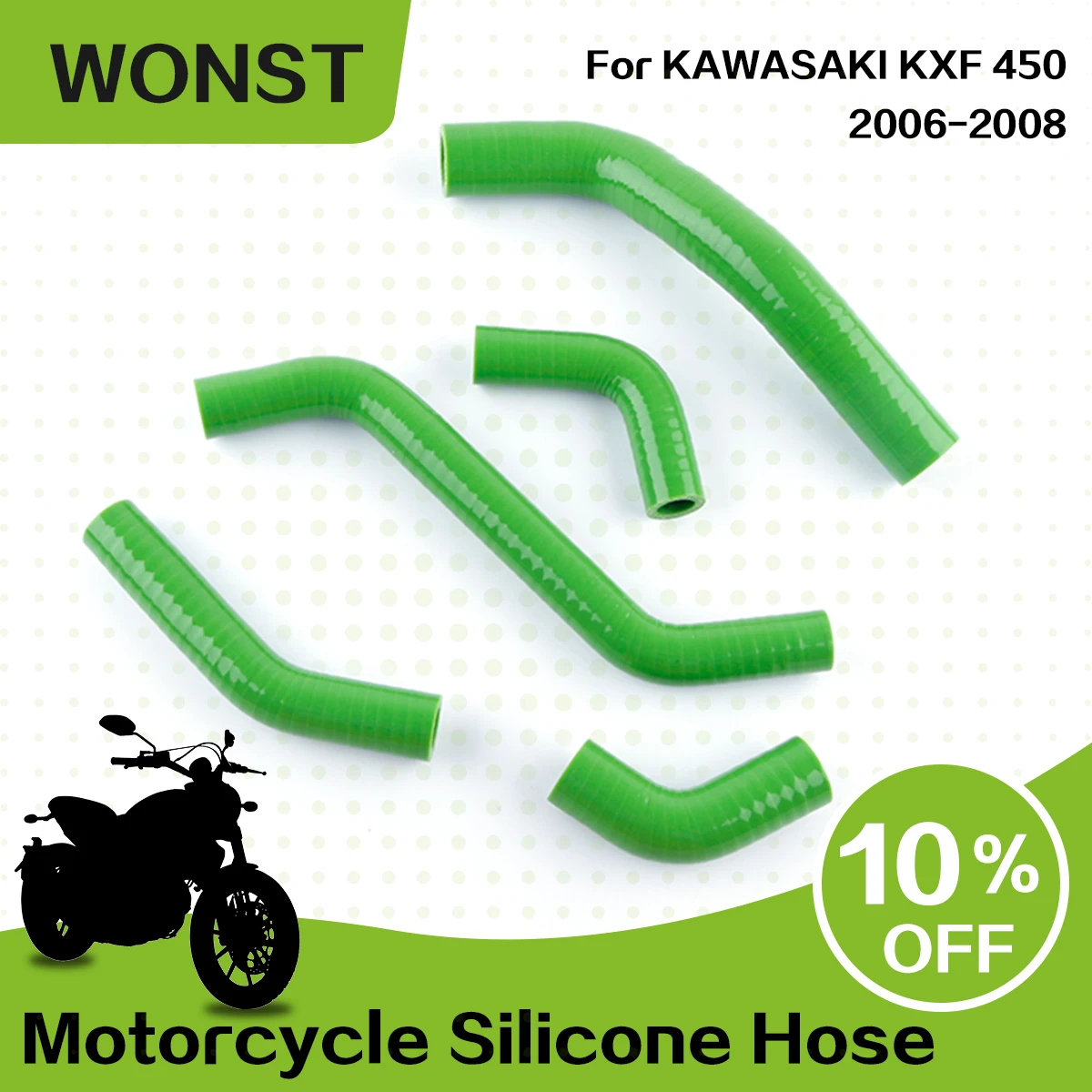 

For 2006 2007 2008 KAWASAKI KX450F KX450F Silicone Radiator Hose Pipe Kit