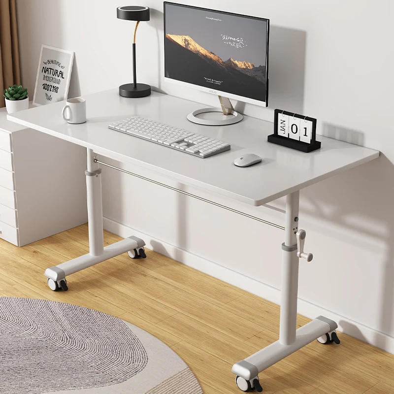 

Hand-cranked lifting computer table Mobile pulley desk Student home study table Bedroom desk Writing table